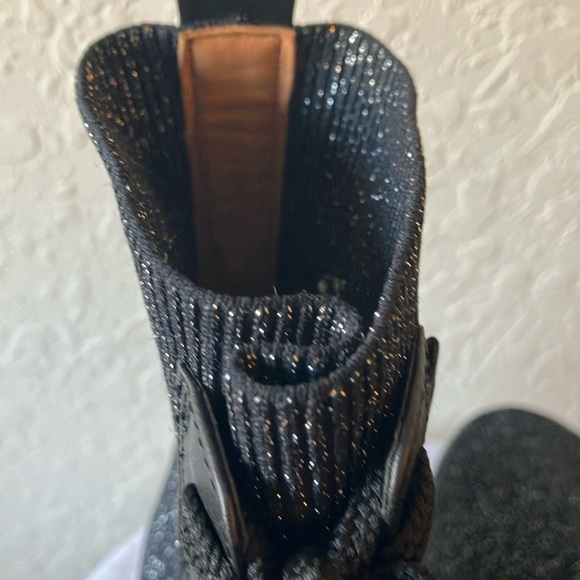 Kate Spade: Merigue Black Glitter Lace-Up Ankle Boots- 8 - Picture 7 of 16